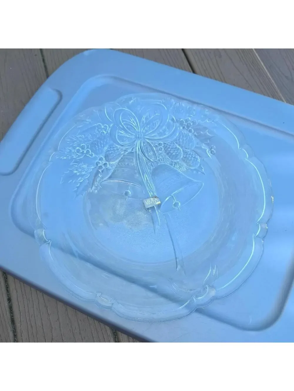 #vintage Holiday Bells Hostess Platter 14 3/4